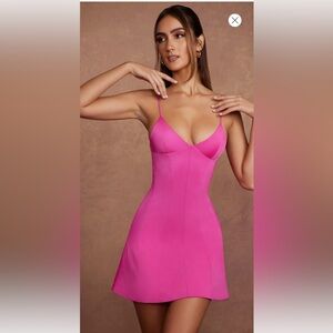 Oh Polly EDONIA Triangle Cup A-Line Mini Dress in Pink